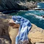 Bath towels - hammam towel Organic blue/white - OTTOMANIA
