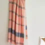 Bath towels - hammam towel Organic peach/dark blue - OTTOMANIA