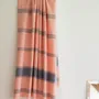 Bath towels - hammam towel Organic peach/dark blue - OTTOMANIA