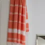 Bath towels - hammam towel Organic mandarin/white - OTTOMANIA