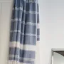Bath towels - hammam towel Organic steel blue/white - OTTOMANIA
