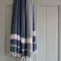 Other bath linens - hammam towel navy blue/white - OTTOMANIA