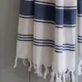 Autres linges de bain - fouta blanc/bleu marine - OTTOMANIA