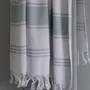 Other bath linens - hammam towel white/sea green - OTTOMANIA