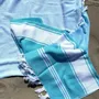 Autres linges de bain - fouta aqua/blanc - OTTOMANIA