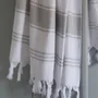 Autres linges de bain - fouta blanc/gris clair - OTTOMANIA