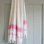 Autres linges de bain - fouta blanc/rose sorbet - OTTOMANIA