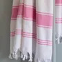 Autres linges de bain - fouta blanc/rose sorbet - OTTOMANIA