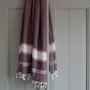 Other bath linens - hammam towel aubergine/white - OTTOMANIA