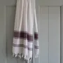 Other bath linens - hammam towel white/aubergine - OTTOMANIA