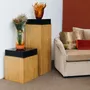 Hotel bedrooms - Block Pedestal in Gold Limed Oak and Lacquered Top - DUISTT