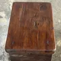 Stools - Small organic chocolate brown upcycled teak side stool - OFFICE OBJETS