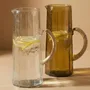Carafes - Hammered water pitcher with Ratan Handle - 6.25 x 9.5 Inches - CASA AMAROSA