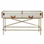 Console table - Rectangular console table, fabric, walnut and golden polished steel - ANGEL CERDÁ
