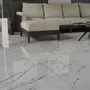 Indoor floor coverings - Marble Effect Porcelain Stoneware Marquina Glossy White 60X120 - EMAA125 (Ceramishop.fr) - CERAMISHOP