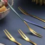 Flatware - Two-tone golden fork - Appetizers, tapas or desserts - 5 colors - SOSTRAW & SMARTTHINGS