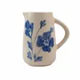 Carafes - Pichet à eau en céramique Blue Blossom, 3,5 x 3,5 x 8 pouces - CASA AMAROSA