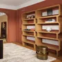 Office desks - Copacabana Bookcase in Natural Oak and Brass Details - DUISTT