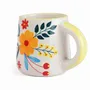 Mugs - Floral Handpainted Ceramic Coffee Mug 3.5 X 2.5 Inches - CASA AMAROSA
