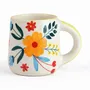 Mugs - Floral Handpainted Ceramic Coffee Mug 3.5 X 2.5 Inches - CASA AMAROSA