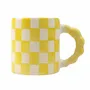 Mugs - Checkered Ceramic Mugs -- 3x3x3.5 Inches - CASA AMAROSA
