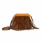 Bags and totes - KIKI - Raffia bag with fringes ( Mocha) - KLEO