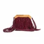 Bags and totes - KIKI - Raffia bag with fringes (Burgundy) - KLEO