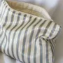 Bath towels - toiletry bag, white with a narrow blue and yellow stripe - OTTOMANIA