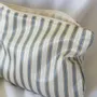 Bath towels - toiletry bag, white with a narrow blue and yellow stripe - OTTOMANIA