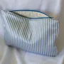 Bath towels - toiletry bag, white and blue striped - OTTOMANIA