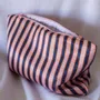 Bath towels - toiletry bag, pink, gold and blue striped - OTTOMANIA