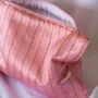 Bath towels - toiletry bag, pink with red and gold stripes - OTTOMANIA
