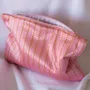 Bath towels - toiletry bag, pink with red and gold stripes - OTTOMANIA