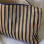 Bath towels - toiletry bag, dark blue and golden stripes - OTTOMANIA