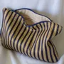 Bath towels - toiletry bag, dark blue and golden stripes - OTTOMANIA