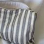 Bath towels - toiletry bag, blue-gray and beige striped - OTTOMANIA
