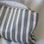 Bath towels - toiletry bag, blue-gray and beige striped - OTTOMANIA