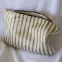 Bath towels - toiletry bag, white with a narrow black and yellow stripe - OTTOMANIA