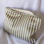 Bath towels - toiletry bag, grey-green and yellow striped - OTTOMANIA