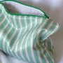 Bath towels - toiletry bag, white with green stripes - OTTOMANIA