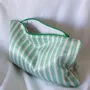 Bath towels - toiletry bag, white with green stripes - OTTOMANIA