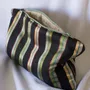 Bath towels - toiletry bag, black with stripes in green and yellow - OTTOMANIA