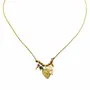 Jewelry - Gold plated chain necklace or heart wire - Alicia - SOPHIE DESCHAMPS BIJOUX