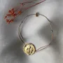 Jewelry - Large round medal gold plated bracelet - Erato - SOPHIE DESCHAMPS BIJOUX