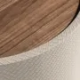 Tables basses - Table d’appoint ronde en noyer, noyer et bois rembourré en similicuir couleur sable - ANGEL CERDÁ