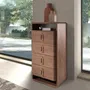 Chests of drawers - Walnut and black PVC chest of drawers - ANGEL CERDÁ