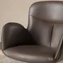 Chaises - Chaise pivotante en similicuir marron chocolat - ANGEL CERDÁ