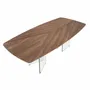 Dining Tables - Oval barrel dining table in walnut and tempered glass - ANGEL CERDÁ