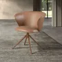 Chairs - Swivel chair in camel leatherette - ANGEL CERDÁ