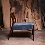 Chairs for hospitalities & contracts - Bossa low lounge chair, glossy lacquer Sikomoro wood, Fabric COM seat - DUISTT
